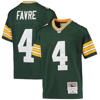 youth mitchell and ness brett favre green green bay packers